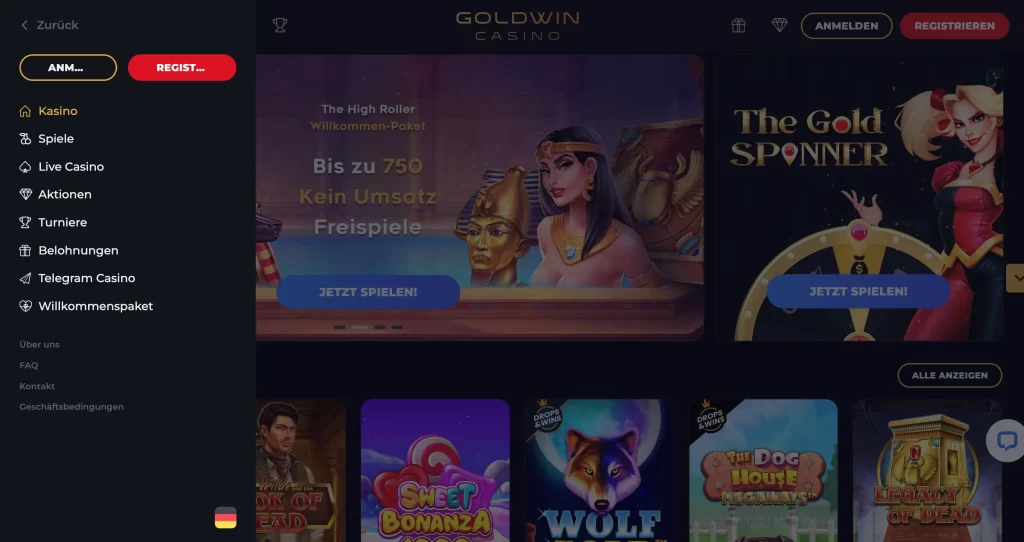 goldwin casino free promo code