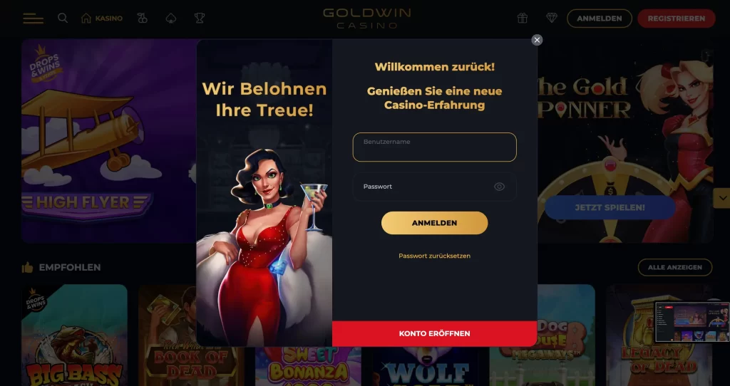 goldwin casino login