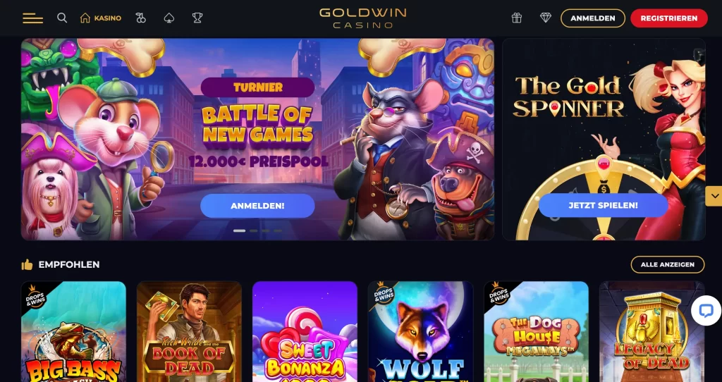 goldwin casino bonus code